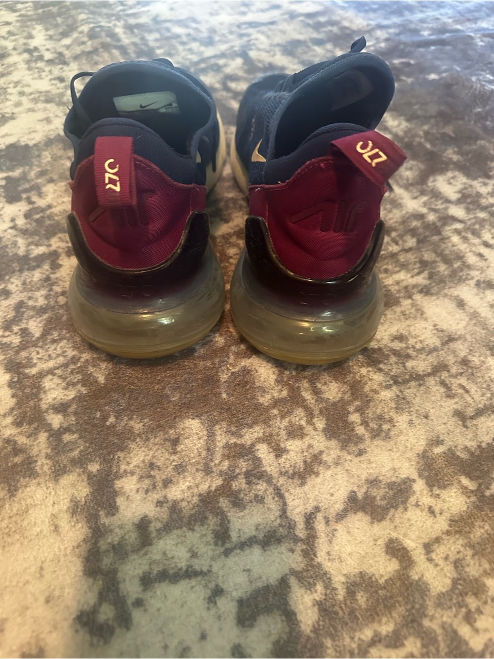 Nike Women’s Air Max 270 — Navy with Burgundy Accents - Picture 6 of 9